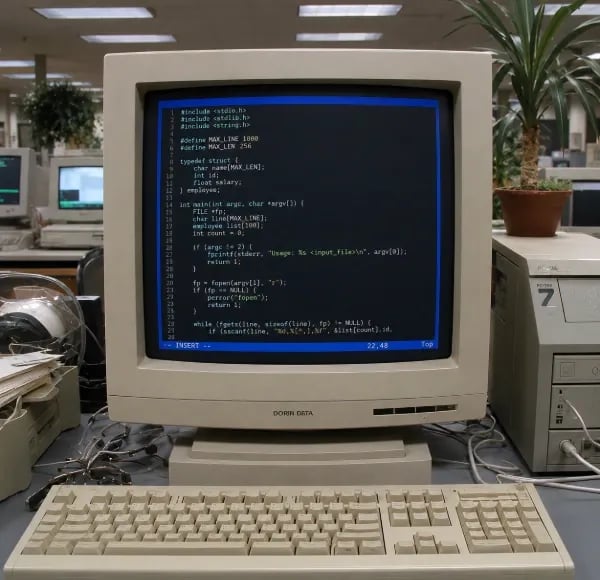Photo représentant un ordinateur des années 1990